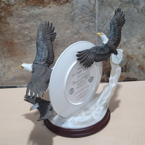 Bradford Exchange Decorative 3D Plate 3 Flying Eagles Figurine On Eagles Wings B - Picture 13 of 14
